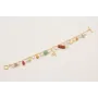 Pulsera cadena medio eslabón dorado mate con colga