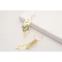 Pendientes aro bolita con ala dorada mate.