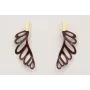 Pendientes listón plano dorado mate con ala esmalt