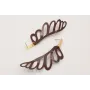 Pendientes listón plano dorado mate con ala esmalt