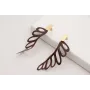 Pendientes listón plano dorado mate con ala esmalt