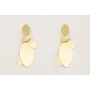 Pendientes ovalos curvados dorado mates.