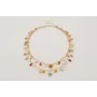 Collar doble de cadena medio eslabón dorado mate c