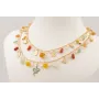 Collar doble de cadena medio eslabón dorado mate c