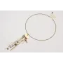Collar cadena strass mini negro con colgante fleco