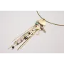 Collar cadena strass mini negro con colgante fleco