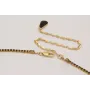 Collar cadena strass mini negro con colgante fleco