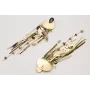 Pendientes perno gota esmaltada negra con flecos d