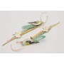 Pendientes aro bolita con pajaro esmaltado tonos a