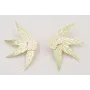 Pendientes ramillete 4 hojas planas esmaltadas ver