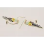 Pendientes gancho sencillo dorado mate con pájaro 