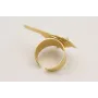 Anillo con pájaro plano esmlatado marrón,beige y v