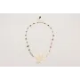 Collar cadena chips de turmaline verdes-rosas con 
