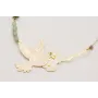Collar cadena chips de turmaline verdes-rosas con 