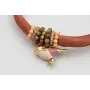 Pulsera de seda rellena color cobrizo con aritos d