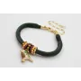 Pulsera de seda rellena color verde oscuro con ari