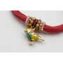 Pulsera de seda rellena color granate con aritos d