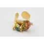 Anillo burruño turmaslines verde-rosas y pájaro es