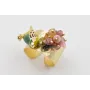 Anillo burruño turmaslines verde-rosas y pájaro es