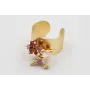 Anillo burruño cuarzos granates  y pájaro esmaltad