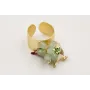 Anillo burruño ovalos verdes, pimiento esmaltado g