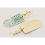 Pendientes con 5 flores y semi ovalo estampado tur
