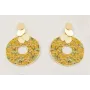Pendientes perno ovalado dorado mate con mas ovalo