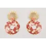 Pendientes hoja concava dorada mate con burruño co