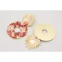 Pendientes hoja concava dorada mate con burruño co