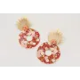 Pendientes hoja concava dorada mate con burruño co