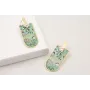 Pendientes listón dorado mate con burruño perlas c