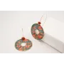 Pendientes V dorado mate con burruño coralitos y d