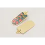 Pendientes perno trio de flores dorado mate con pi
