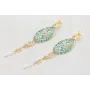 Pendientes perno conjunto de hojas dorado mate con