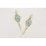 Pendientes perno conjunto de hojas dorado mate con