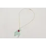 Collar cadena eslabón pequeño dorado mate con colg