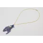 Collar cadena eslabón ovalado dorado mate con colg