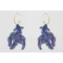 Pendientes aro con bolita dorado mate con colgante
