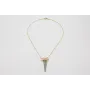 Collar cadena microbola dorada mate con burruño pe