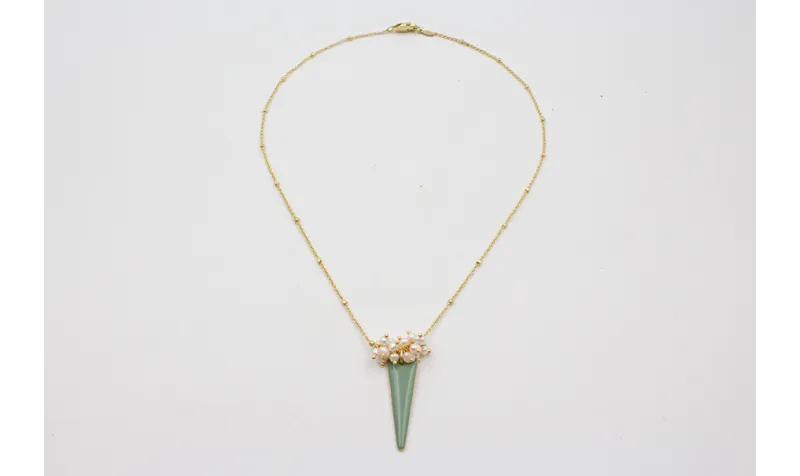 Collar cadena microbola dorada mate con burruño pe
