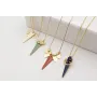 Collar cadena microbola dorada mate con burruño pe