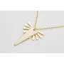 Collar cadena eslabón pequeño dorada mate con aban