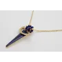 Collar cadena eslabón plano dorado mate con burruñ