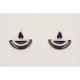 Pendientes gota mini esmaltada azul marino con sem