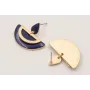 Pendientes gota mini esmaltada azul marino con sem