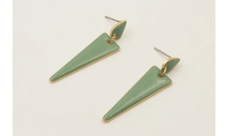 Pendientes perno mini gota y triangulo todo esmalt