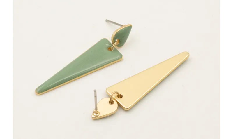 Pendientes perno mini gota y triangulo todo esmalt