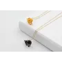 Solitario cadena eslabón pequeño dorado con perro