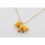 Solitario cadena eslabón pequeño dorado con perro