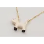 Solitario cadena eslabón pequeño dorado con perro